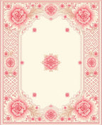 Ornate Floral Pink Cream Design Rug