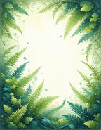 Lush Green Ferns With Water Drops Design Rug