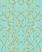 Gold Abstract Contour Pattern Rug