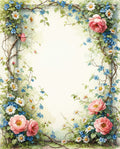 Whimsical Floral Vines Blossoms Rug
