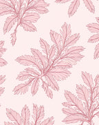 Delicate Pink Fern Pattern Design Rug
