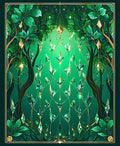 Enchanted Emerald Forest Crystal Vines Rug