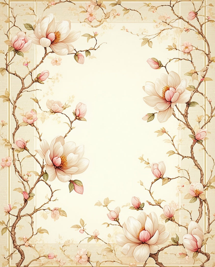 Elegant Floral Branches Botanical Design Rug