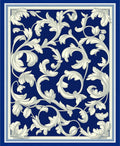 Royal Blue Scroll Pattern Rug
