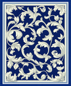 Royal Blue Scroll Pattern Rug