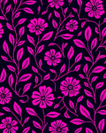 Vibrant Pink Floral Vines Rug