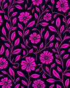 Vibrant Pink Floral Vines Rug