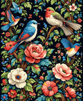 Vibrant Birds Flowers Garden Rug
