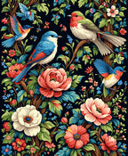 Vibrant Birds Flowers Garden Rug