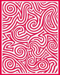 Vibrant Crimson Swirl Abstract Rug