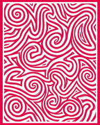 Vibrant Crimson Swirl Abstract Rug