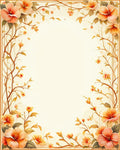 Artistic Floral Branches With Warm Tones Rug