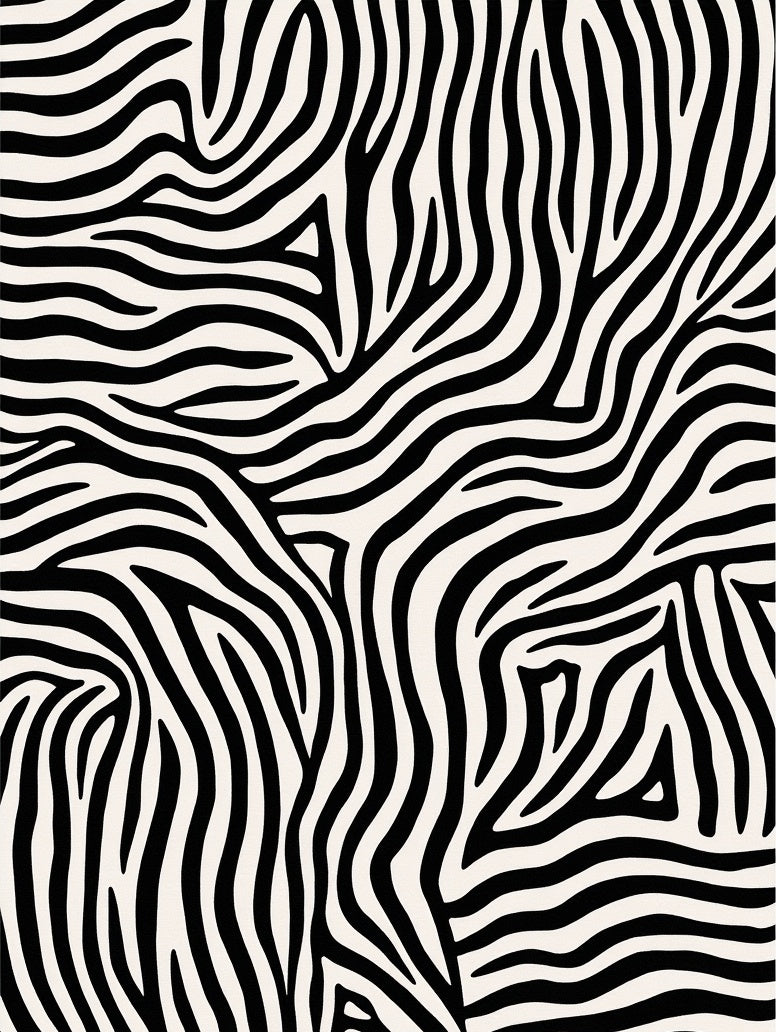 Bold Black White Zebra Stripe Design Rug