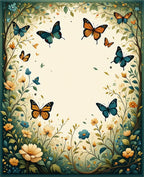 Whimsical Butterfly Garden Pattern Rug