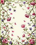 Vines With Pink Roses And Purple Blooms Rug