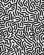 Abstract Black White Maze Pattern Rug