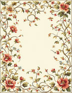 Ornate Floral Vine Pattern Rug