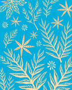 Coastal Leaf and Starburst Pattern Rug