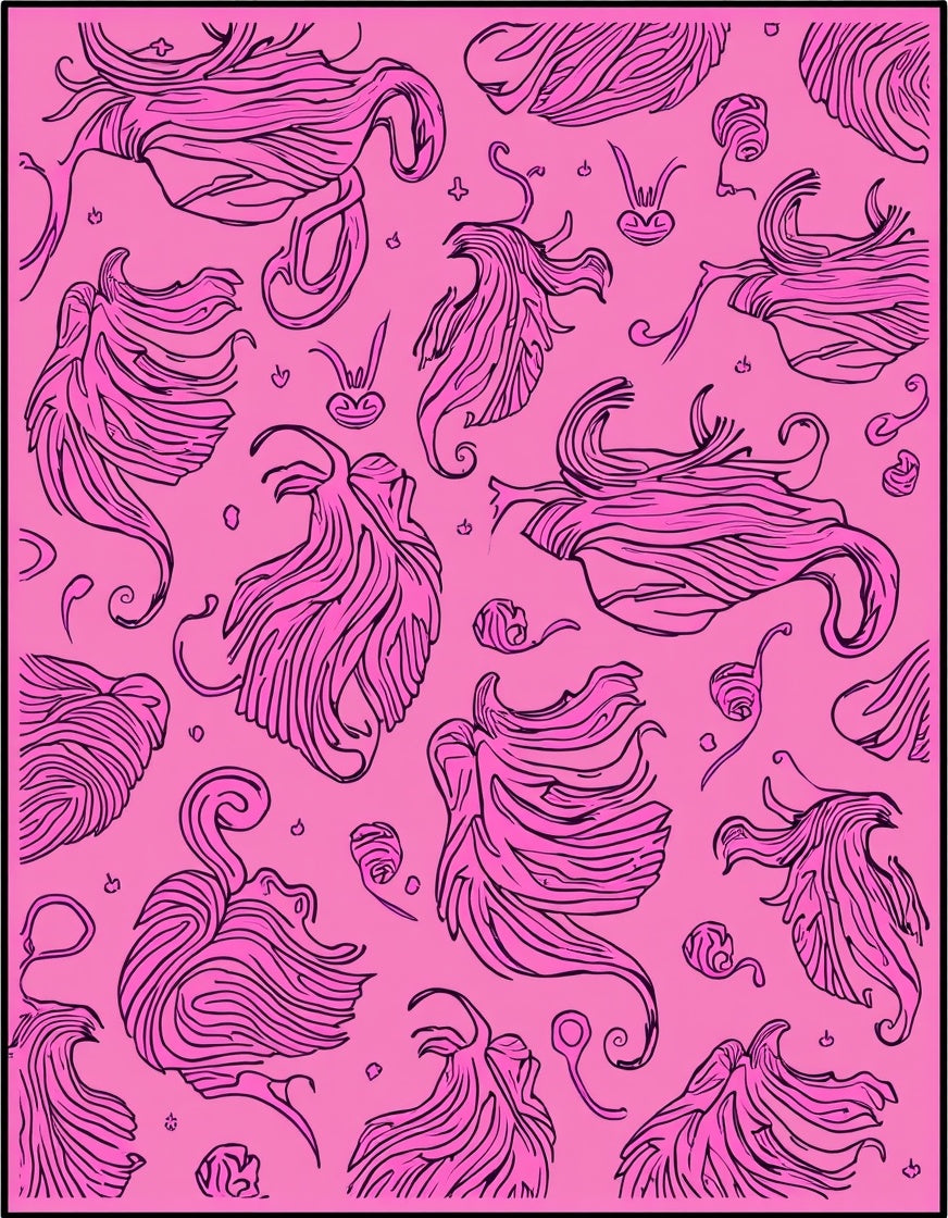 Whimsical Abstract Pink Swirl Design Rug