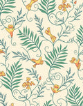 Yellow Birds Foliage Vine Pattern Rug