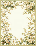 Cream Floral Branch Garden Pattern Rug