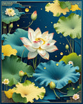 Elegant Lotus Floral Motif Design Rug