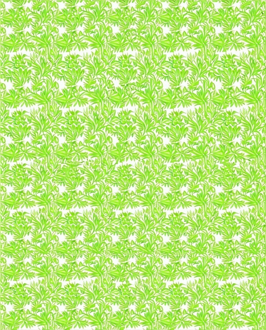 Lush Green Leafy Pattern Rug