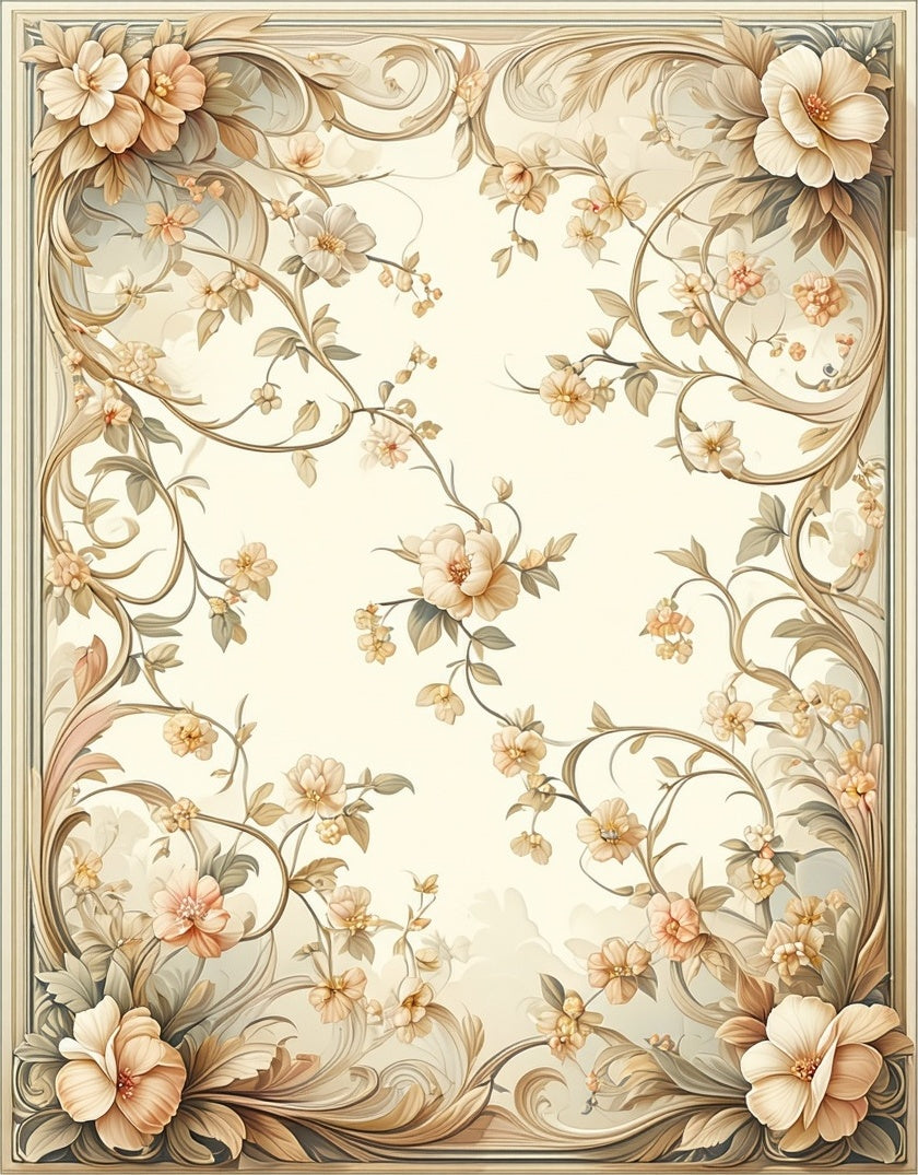 Soft Floral Vines Patterned Rug