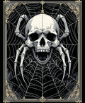 Macabre Skull Spider Web Design Rug