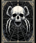 Macabre Skull Spider Web Design Rug