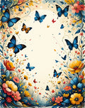 Vibrant Butterfly and Floral Meadow Rug