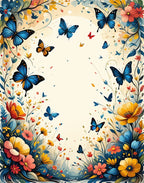 Vibrant Butterfly and Floral Meadow Rug