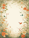 Whimsical Floral Birds Pattern Rug