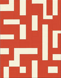 Geometric Red Grid Pattern Rug