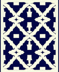 Navy Ivory Ornate Geometric Pattern Rug