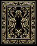 Art Nouveau Golden Illuminated Pattern Rug