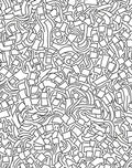 Abstract Scattered Square Line Art Rug
