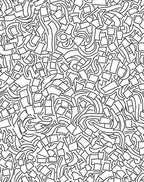 Abstract Scattered Square Line Art Rug