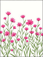 Pink Daisy Field Pattern Rug