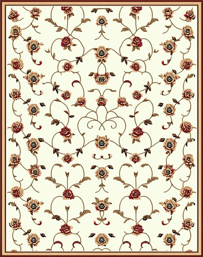 Elegant Floral Vines Pattern Rug