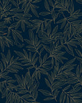 Leafy Branch Patterned Dark Blue Rug