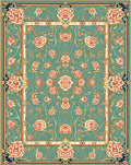 Jade Floral Vines Traditional Rug