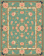 Jade Floral Vines Traditional Rug