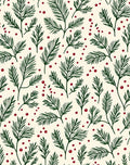 Evergreen Sprigs with Red Berries Rug