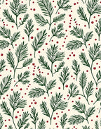 Evergreen Sprigs with Red Berries Rug