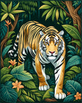 Exotic Tiger Jungle Lush Design Rug