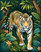 Exotic Tiger Jungle Lush Design Rug