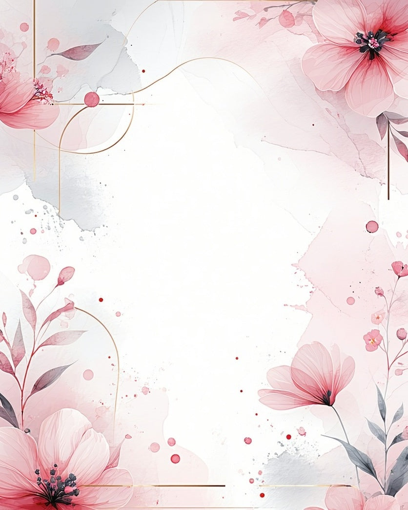 Soft Pink Floral Watercolor Design Rug