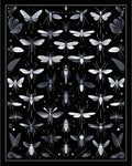 Insects Motif on Dark Background Rug