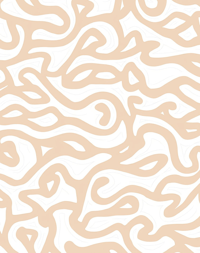 Beige Swirl Abstract Pattern Rug
